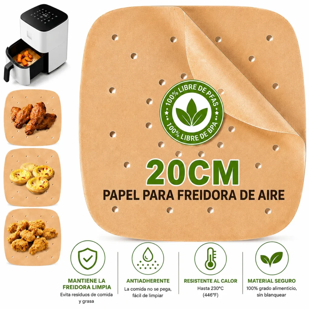 Papel de pergamino de grado alimentario resistente a temperaturas extremas de hasta 220 grados en cocina
